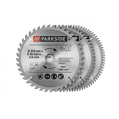 PARKSIDE® Set de lames pour scie circulaire 210 x 2,6 x 30 mm
